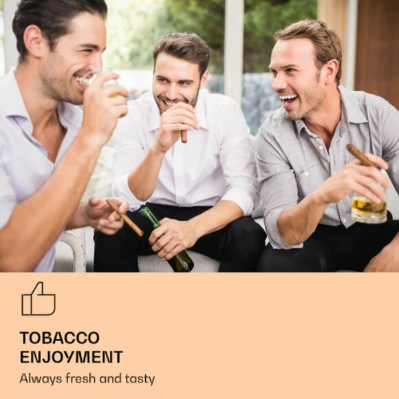 Klarstein El Presidente 23 Cigar Humidor w/ Hygrometer, Wood Shelves, LED - Picture 2 of 8